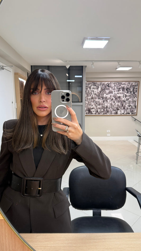 Topo com Franja - Castanho Mechado