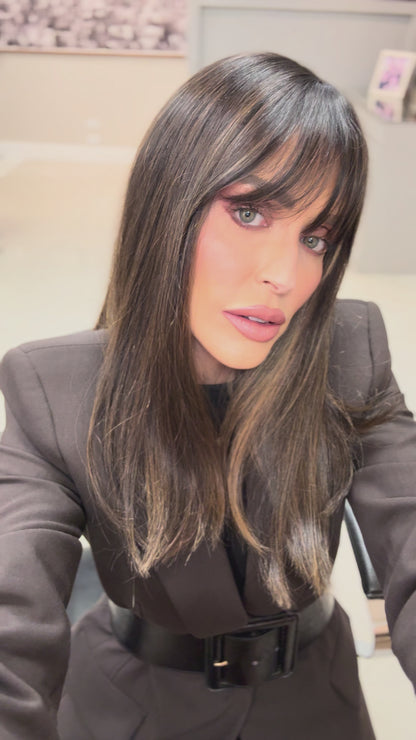 Topo com Franja - Castanho Mechado