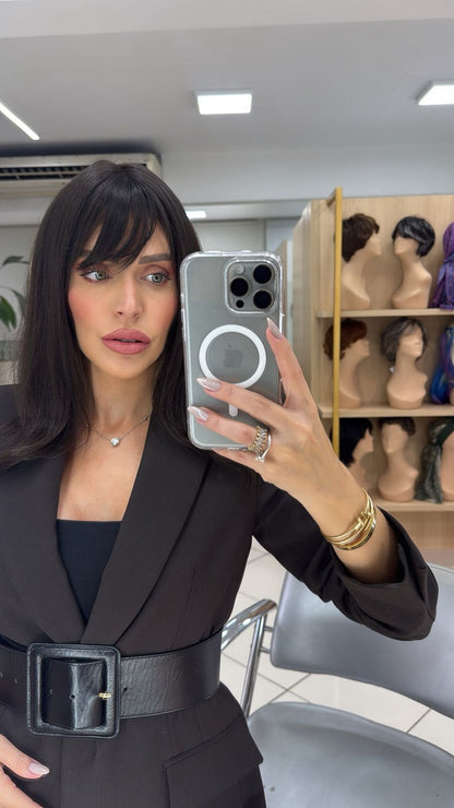 Topo com Franja - Castanho Escuro