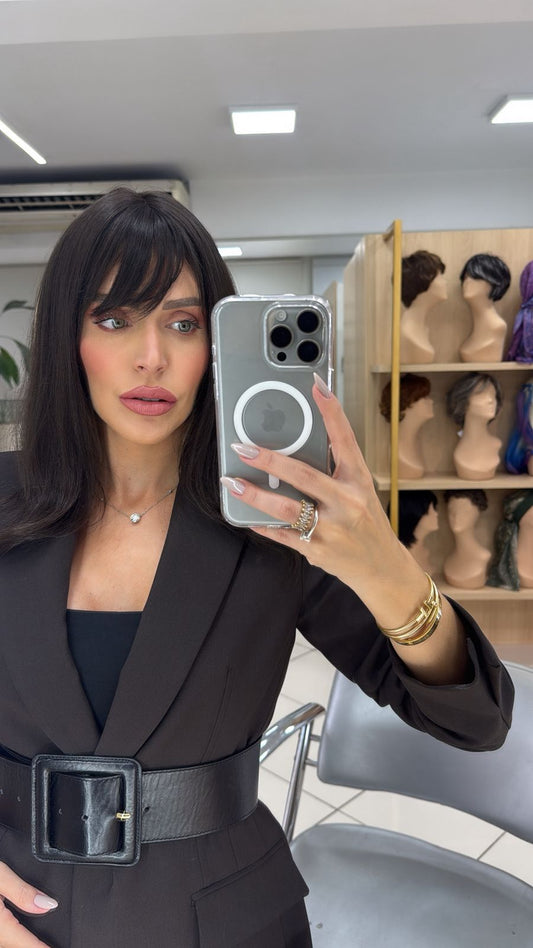 Topo com Franja - Castanho Escuro